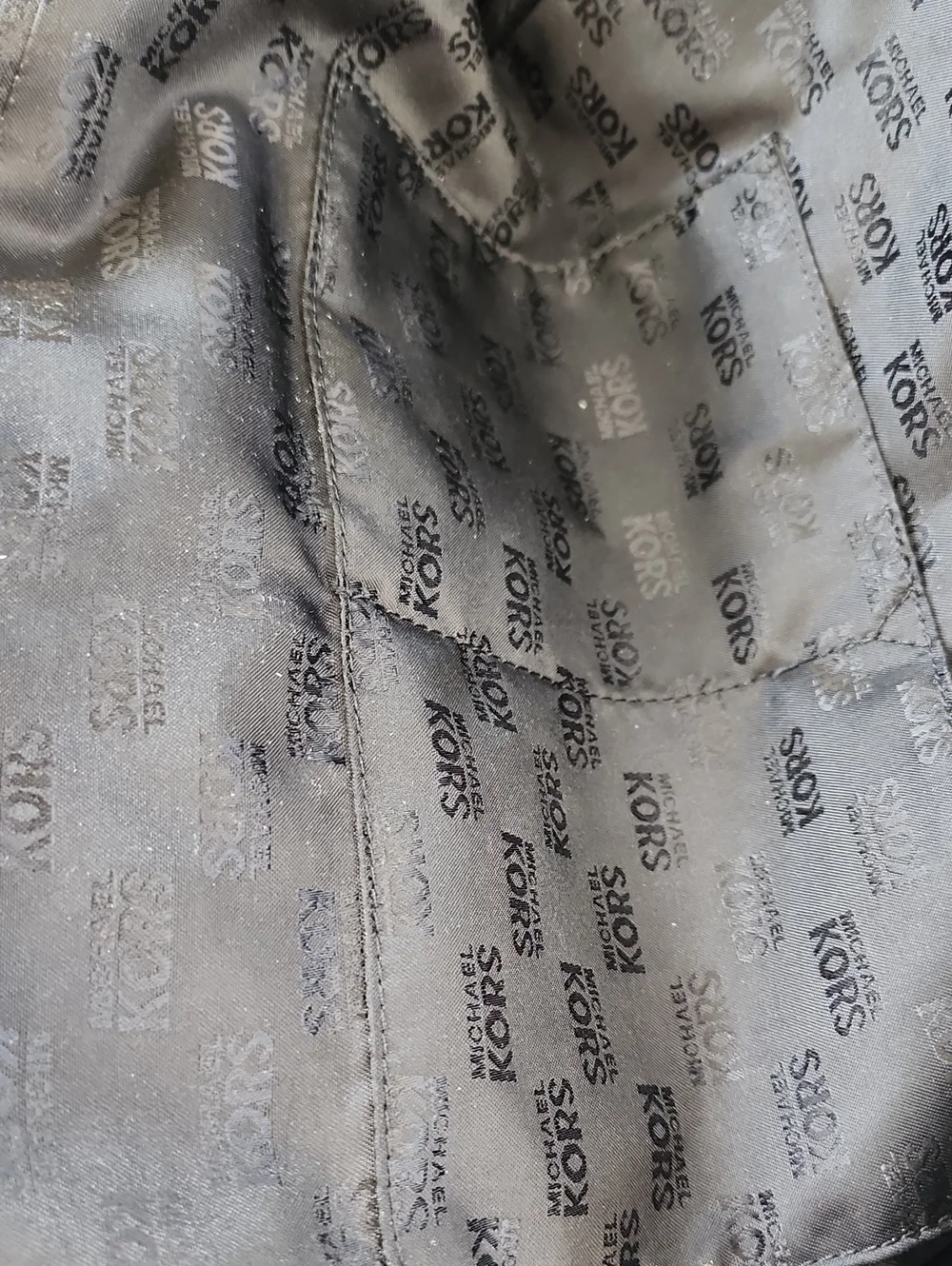 Michael Kors Black Pebbled Leather Satchel with Silver MK Charm